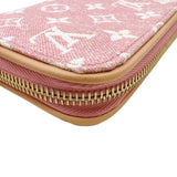 ルイ・ヴィトン LOUIS VUITTON ジッピー・ウォレット M81182 ピンク　ゴールド金具 モノグラム・デニム レディース 長財布