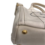 プラダ PRADA カナパハンドバッグ B2439G アイボリー キャンバス レディース ハンドバッグ