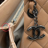 シャネル CHANEL マトラッセ　チェーントート ベージュ　SV金具 キャビア レディース トートバッグ