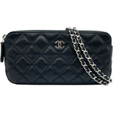 シャネル CHANEL マトラッセチェーンウォレット A82528 27番台 ブラック SV金具 ラムスキン レディース ウォレットチェーン