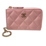 シャネル CHANEL マトラッセ キーリング付きコインパース AP0221 ピンク ゴールド金具 キャビアスキン レディース コインケース