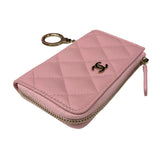 シャネル CHANEL マトラッセ キーリング付きコインパース AP0221 ピンク ゴールド金具 キャビアスキン レディース コインケース