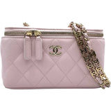 シャネル CHANEL マトラッセ スモールヴァニティケース AP1341 31番台 ピンク GD金具 キャビアスキン レディース ショルダーバッグ