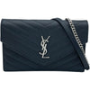 サンローラン SAINT LAURENT カサンドラ エンベロープ チェーンウォレット 393953 ブラック シルバー金具 グレインカーフ レディース ショルダーバッグ
