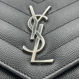 サンローラン SAINT LAURENT カサンドラ エンベロープ チェーンウォレット 393953 ブラック シルバー金具 グレインカーフ レディース ショルダーバッグ