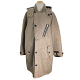 エルメス HERMES レザー切替ナイロンフーデッドコート ベージュ ナイロン/レザー メンズ ミリタリーコート