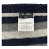シャネル CHANEL ボーダーカシミヤニットカーディガン P27618 グレー カシミヤ レディース カーディガン