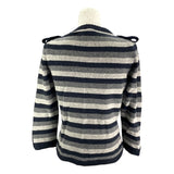 シャネル CHANEL ボーダーカシミヤニットカーディガン P27618 グレー カシミヤ レディース カーディガン