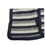 シャネル CHANEL ボーダーカシミヤニットカーディガン P27618 グレー カシミヤ レディース カーディガン