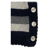 シャネル CHANEL ボーダーカシミヤニットカーディガン P27618 グレー カシミヤ レディース カーディガン