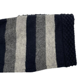 シャネル CHANEL ボーダーカシミヤニットカーディガン P27618 グレー カシミヤ レディース カーディガン