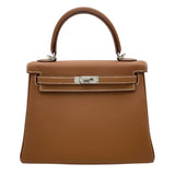 エルメス HERMES ケリー25 内縫い K刻 ゴールド SVマット金具 トゴ レディース ショルダーバッグ