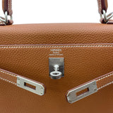 エルメス HERMES ケリー25 内縫い K刻 ゴールド SVマット金具 トゴ レディース ショルダーバッグ