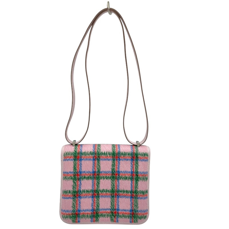 エルメス HERMES コンスタンス3ミニ タータン K刻 モーヴペール SV金具