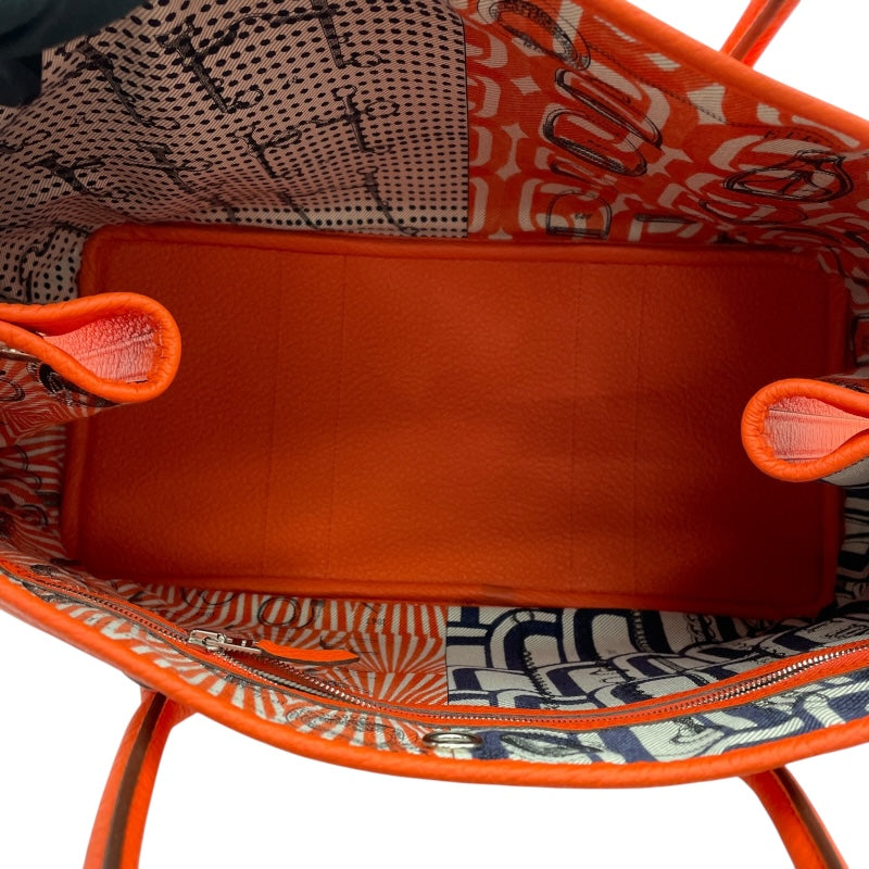 エルメス HERMES ガーデンパーティPM X刻 オレンジポピー SV金具