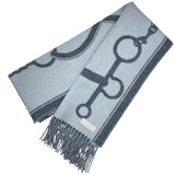 エルメス HERMES マフラーモール フランネルグレー カシミヤ レディース マフラー