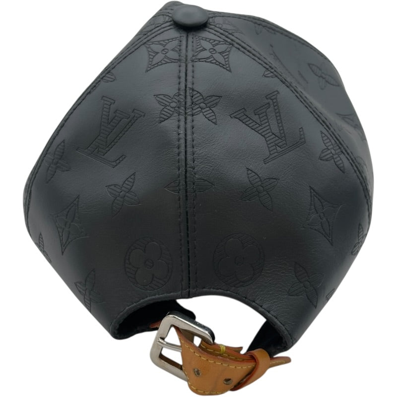 ルイヴィトン レザー ベースボールキャップ ブラック ルイ・ヴィトン LOUIS VUITTON モノグラム シャドウレザー キャップ