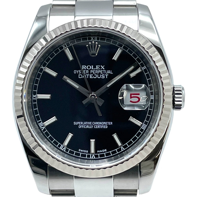 ロレックス ROLEX デイトジャスト 36 116234 ブラック WG/SS 自動巻き