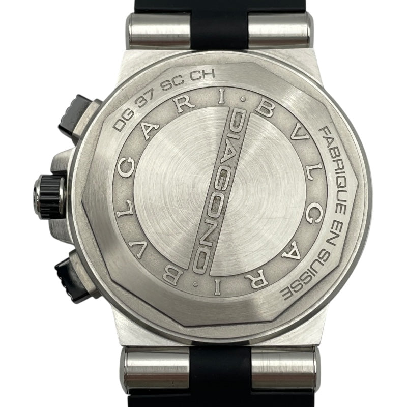 BVLGARI 希少な文字盤シルバーなクロノグラフ男性用腕時計 BVLGARI 希少な文字盤シルバーなクロノグラフ男性用腕時計