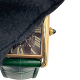 カルティエ Cartier タンクルイカルティエマニュアルデイト W1560002 ブラウン K18PG 手巻き メンズ 腕時計