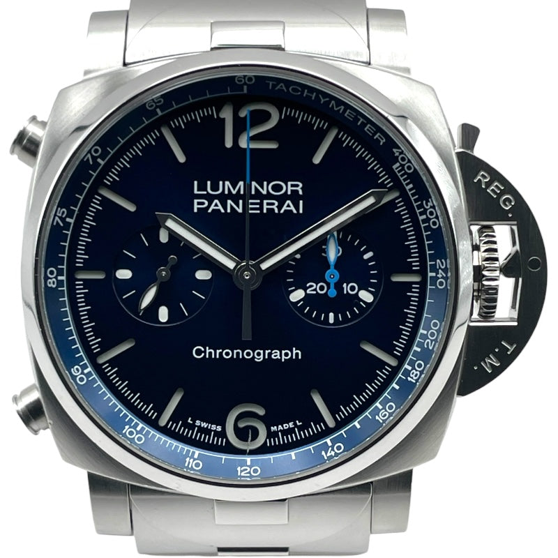 パネライ PANERAI ルミノール クロノ PAM01110 ブルー SS 自動巻き メンズ 腕時計 パネライ PANERAI ルミノール クロノ PAM01110 ブルー SS 自動巻き