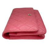 シャネル CHANEL マトラッセ チェーンウォレット A33814 25番台 ピンク GD金具 キャビアスキン レディース ウォレットチェーン