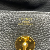 エルメス HERMES リンディ30 D刻 ブラック GD金具 トリヨン レディース ハンドバッグ