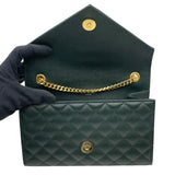 サンローラン SAINT LAURENT カサンドラチェーンショルダー 600195 グリーン GD金具 キャビア レディース ショルダーバッグ