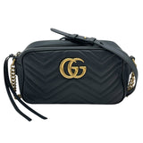 グッチ GUCCI GGマーモント ショルダーバッグ 447632 ブラック GD金具 レザー レディース ショルダーバッグ