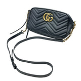 グッチ GUCCI GGマーモント ショルダーバッグ 447632 ブラック GD金具 レザー レディース ショルダーバッグ