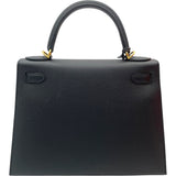 エルメス HERMES ケリー28 外縫い U刻 ブラック GD金具 エプソン レディース ハンドバッグ