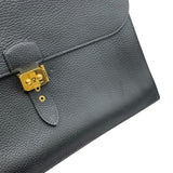 エルメス HERMES サックデペッシュ41 〇V刻 ブラック GD金具 トゴ メンズ ビジネスバッグ