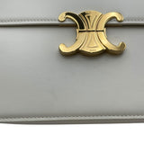 セリーヌ CELINE クラシック トリオンフ ショルダーバッグ 187363 ホワイト GD金具 シャイニーカーフ レディース ショルダーバッグ