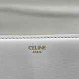 セリーヌ CELINE クラシック トリオンフ ショルダーバッグ 187363 ホワイト GD金具 シャイニーカーフ レディース ショルダーバッグ
