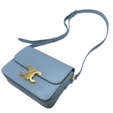 セリーヌ CELINE ティーン トリオンフ バッグ 188423 アイスブルー GD金具 シャイニーカーフスキン レディース ショルダーバッグ