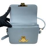 セリーヌ CELINE ティーン トリオンフ バッグ 188423 アイスブルー GD金具 シャイニーカーフスキン レディース ショルダーバッグ