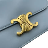 セリーヌ CELINE ティーン トリオンフ バッグ 188423 アイスブルー GD金具 シャイニーカーフスキン レディース ショルダーバッグ