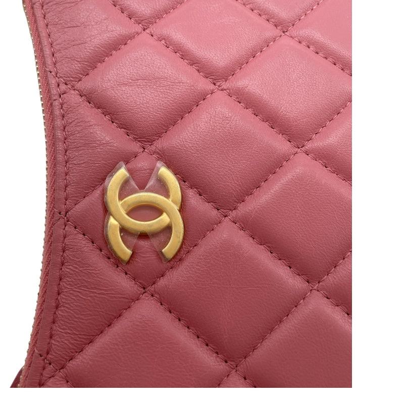 シャネル CHANEL マトラッセショルダー ピンク GD金具 ラム レディース