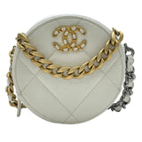 シャネル CHANEL CHANEL19 ラウンドショルダー AP0945 30番台 ホワイト SVxGD金具 ラム レディース ショルダーバッグ