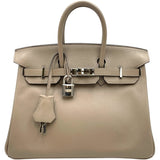 エルメス HERMES バーキン25 C刻印　(2018年製) トゥルティエールグレー　シルバー金具 スイフト レディース ハンドバッグ