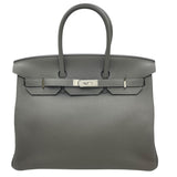 エルメス HERMES バーキン35 U刻 エタン SV金具 トゴ レディース ハンドバッグ