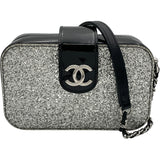 シャネル CHANEL ココマークカメラバッグ 24番台 シルバー・ブラック パテントレザー レディース ショルダーバッグ