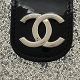 シャネル CHANEL ココマークカメラバッグ 24番台 シルバー・ブラック パテントレザー レディース ショルダーバッグ