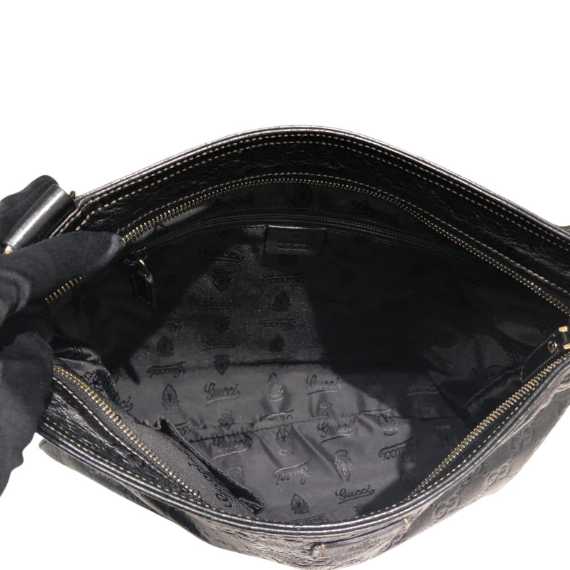 グッチ GUCCI グッチシマショルダー 201446 ブラック  レザー ユニセックス ショルダーバッグ グッチ GUCCI グッチシマショルダー 201446 ブラック レザー ユニ