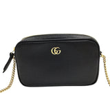 グッチ GUCCI GGマーモント ミニカメラバッグ 772759 ブラック ゴールド金具 レザー レディース ショルダーバッグ