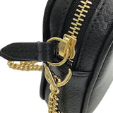 グッチ GUCCI GGマーモント ミニカメラバッグ 772759 ブラック ゴールド金具 レザー レディース ショルダーバッグ