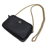 グッチ GUCCI GGマーモント ミニカメラバッグ 772759 ブラック ゴールド金具 レザー レディース ショルダーバッグ