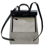 エルメス HERMES エールバッグジップアドPM Z刻 ブラック×ホワイト シルバー金具 トワル/ハンター レディース リュック デイパック