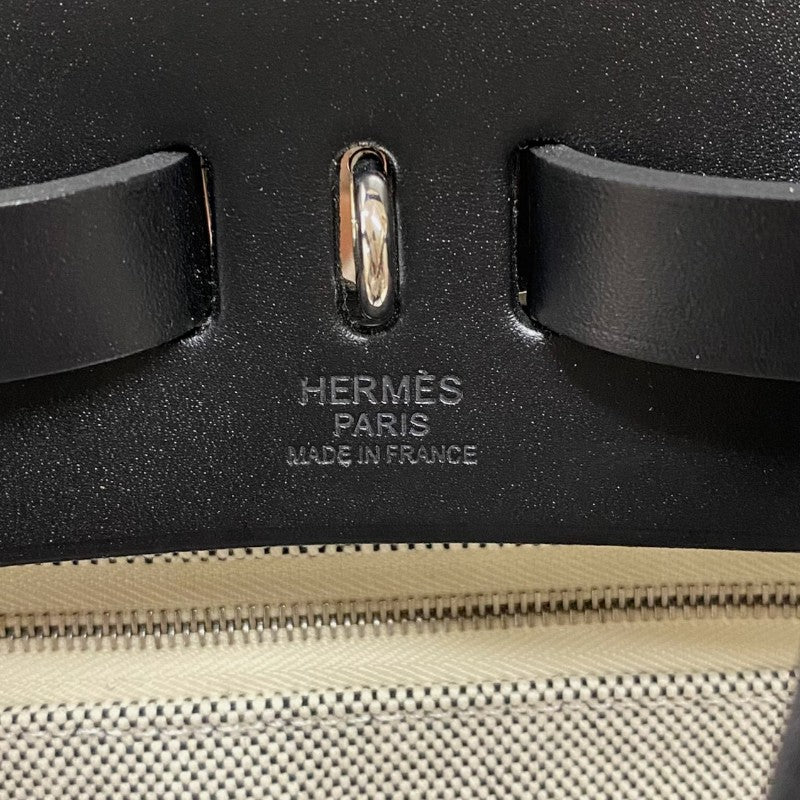 エルメス HERMES エールバッグジップアドPM Z刻 ブラック×ホワイト