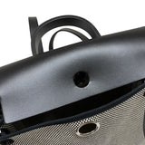 エルメス HERMES エールバッグジップアドPM Z刻 ブラック×ホワイト シルバー金具 トワル/ハンター レディース リュック デイパック